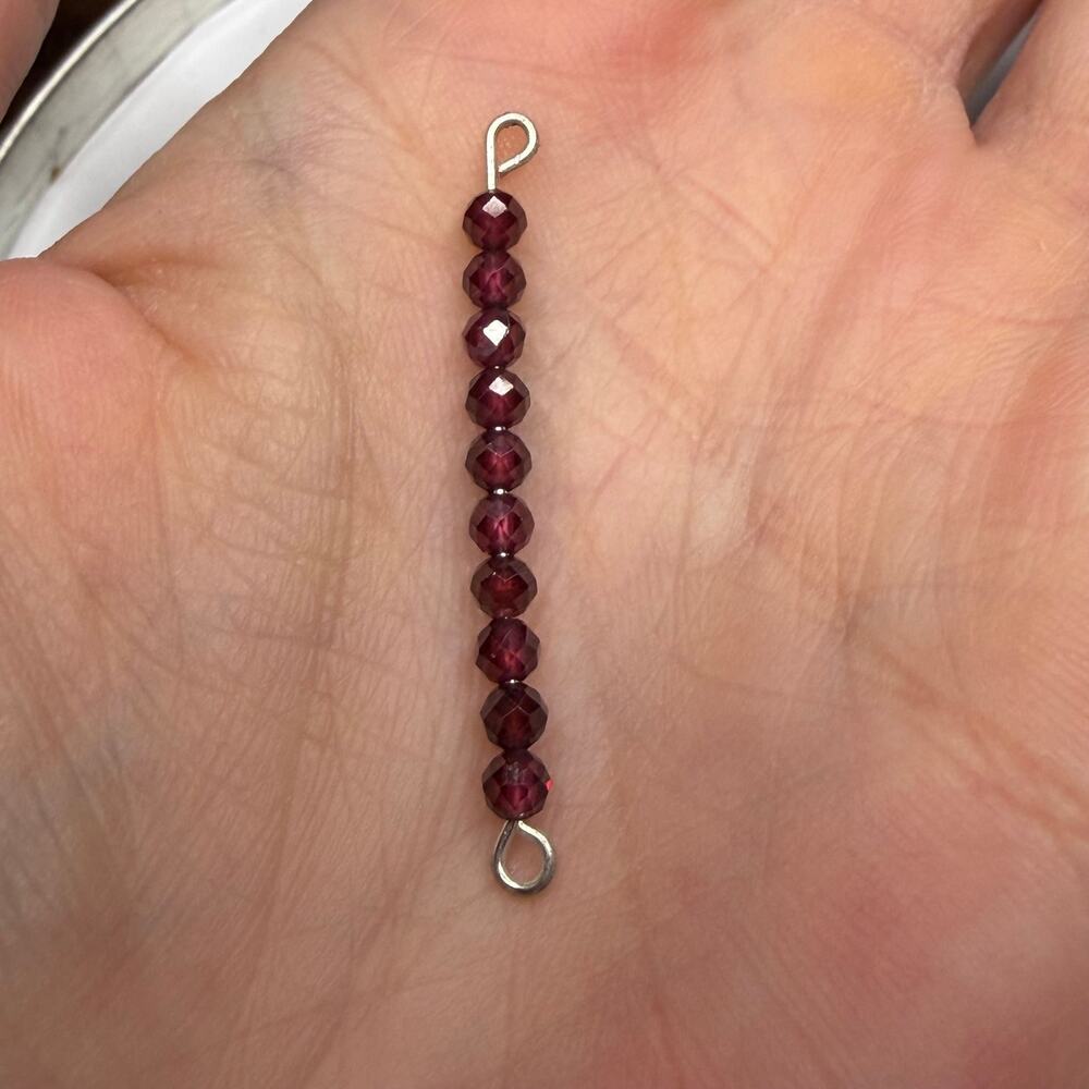 Garnet bar charm handmade faceted